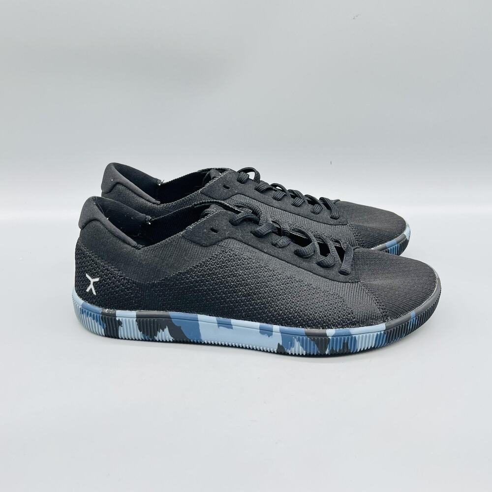 Flux Shoes Womens 8.5 Mens 7.5 Black Knit Camo Low Top Walking Athletic Sneakers